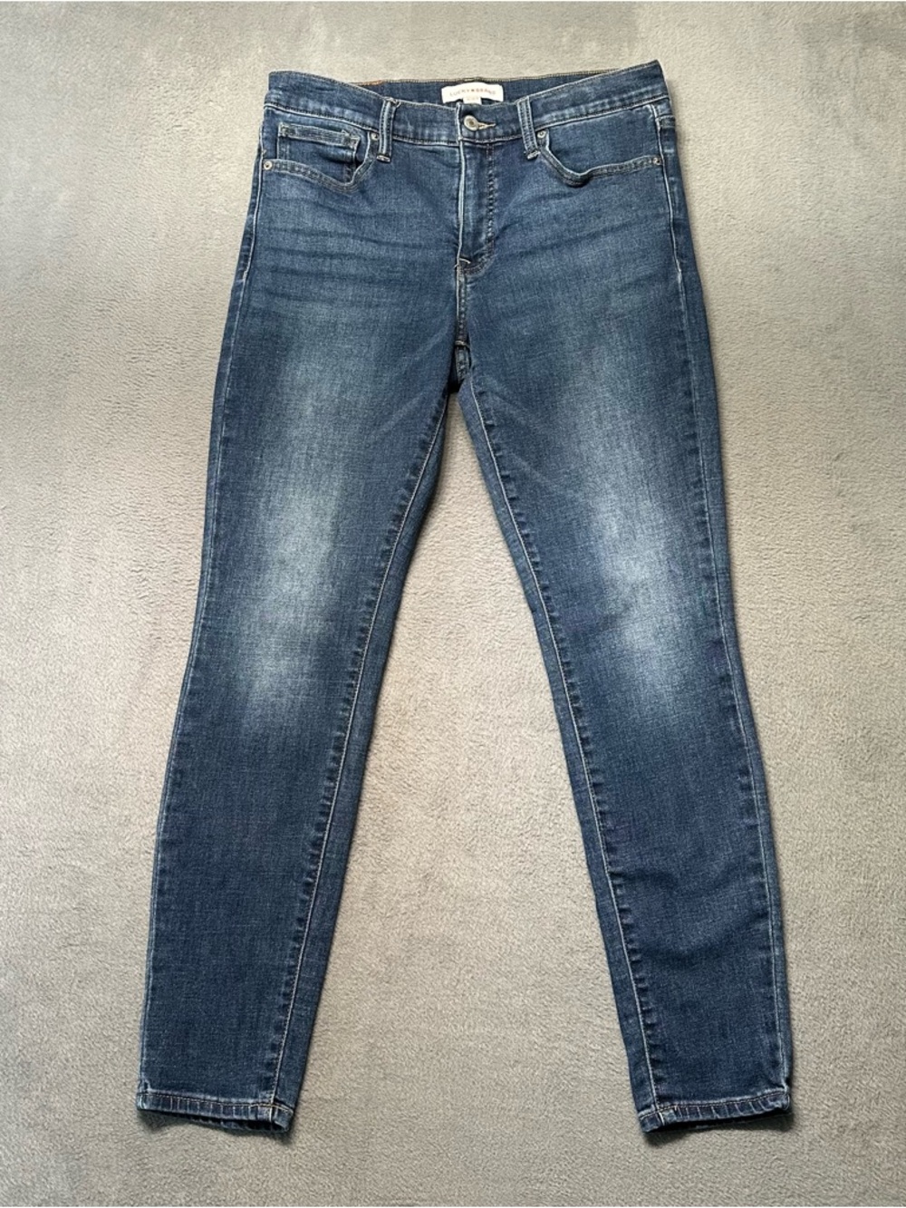 Lucky Brand Womens 10/30 Ava Mid Rise Skinny Jeans Blue Medium Wash Stretch EUC